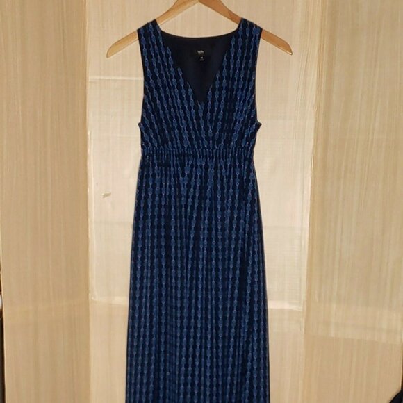 Mossimo Womens Navy Boho Maxi Dress Medium - Picture 1 of 7